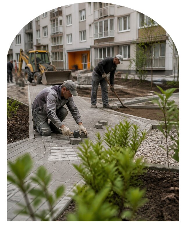 Благоустройство двора многоквартирного дома в Заволжье
